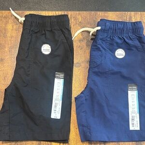 okie dokie Black & Navy Elastic-Waist Kids Shorts - 5T NEW. Set of 2 shorts
